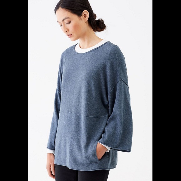 J. Jill PureJill Serbert Peach Orange Cashmere Blend Oversized Kimono Sweater - Picture 3 of 3